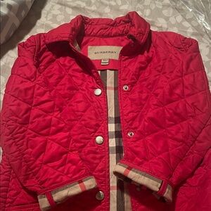 Burberry Red Quilted Kids Puffer Jacket